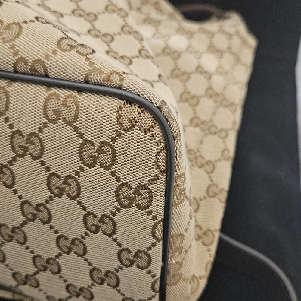 Gucci Brown Monogram Drawstring Backpack - image 8